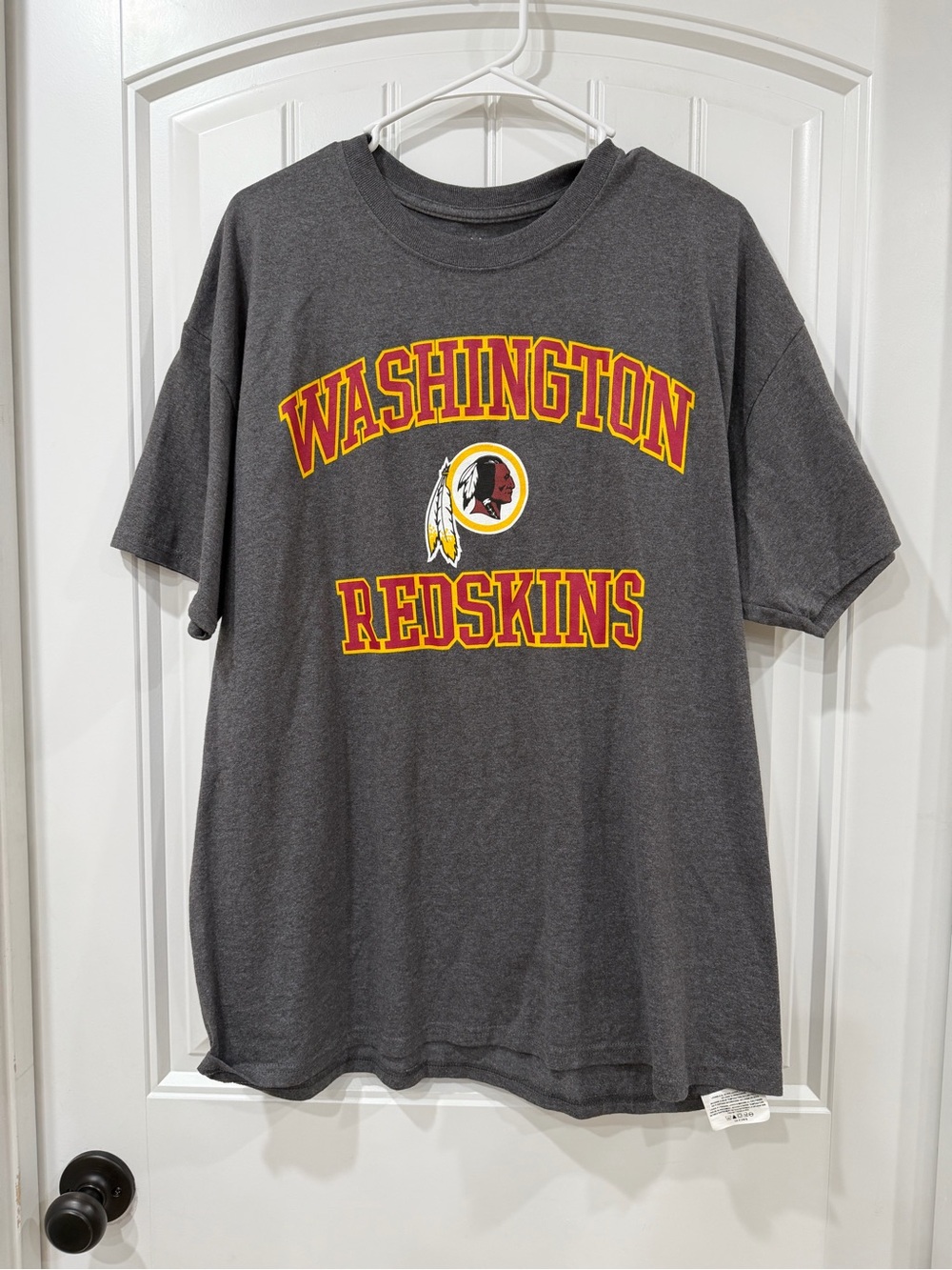 Majestic Washington Redskins Charcoal Tee with Yellow & Red Logo